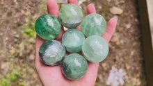 Load and play video in Gallery viewer, 1 1/2&quot; Fluorite Spheres, Green Fluorite, Purple Fluorite and Bicolor Fluorite
