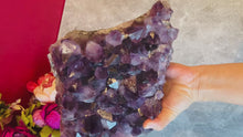 Load and play video in Gallery viewer, EPIC 9Lb Raw Amethyst Cluster, 10 1/2&quot; Amethyst Geode
