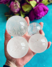 Load and play video in Gallery viewer, Clear Quartz Crystal Spheres, Ethically Sourced Crystals
