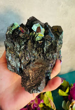 Load and play video in Gallery viewer, Gemmy Carborundum (Silicon Carbide) — Iridescent Crystallized Display Specimen
