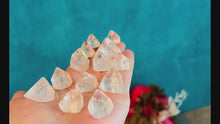 Load and play video in Gallery viewer, Apophyllite Pyramids, Apophyllite points, Raw apophyllite
