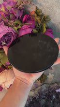 Load and play video in Gallery viewer, 5 3/4 Inch Black Obsidian Mirror, Crystal Scrying
