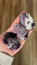 Load and play video in Gallery viewer, Dream Amethyst Palmstones, Chevron Amethyst Palm
