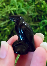 Load and play video in Gallery viewer, Black Obsidian Raven / Crow Figurine, Crystal Raven, Stone Crow
