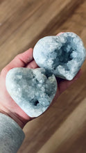 Load and play video in Gallery viewer, Ethically Sourced CELESTITE Hearts
