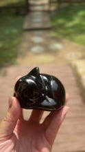 Load and play video in Gallery viewer, Black Obsidian Sleeping Cat | Crystal Cat Sculpture

