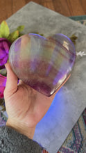 Load and play video in Gallery viewer, Huge CANDY Fluorite Hearts, Ethically sourced Crystal Hearts
