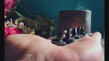 Load and play video in Gallery viewer, Tiny Black Obsidian Witches Hats, Mini Black Witches Hat, Black Crystal Witches Hat, Witchy Halloween Decor
