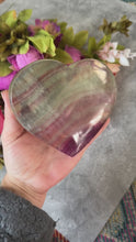 Load and play video in Gallery viewer, Huge CANDY Fluorite Hearts, Ethically sourced Crystal Hearts
