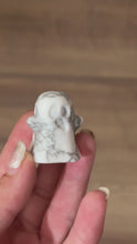 Load and play video in Gallery viewer, Mini White Howlite Ghost | Halloween Crystal Carving
