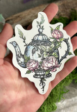 Load and play video in Gallery viewer, Tea for the Fae Sticker - Weatherproof Magical Teapot Vinyl Bumper Sticker, Laptop Sticker

