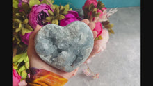 Load and play video in Gallery viewer, BEAUTIFUL Celestite Heart for Mother&#39;s Day Gifts
