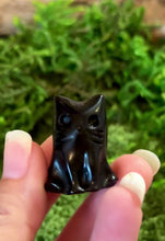 Load and play video in Gallery viewer, Black Obsidian Cat Ghost – Halloween Figurine, Halloween Decor
