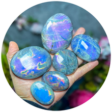 Load image into Gallery viewer, Ethically Sourced Purple Labradorite Crystal Palmstones
