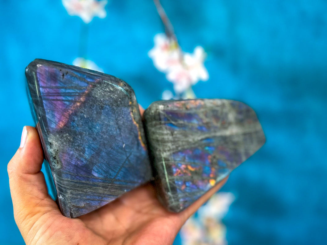 Purple Labradorite Crystal Freeform, Rainbow Labradorite, White Labradorite