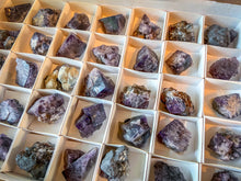 Load image into Gallery viewer, Rare Purple Rain Pocket Fluorite Clusters, Lady Annanella Mine, CLOSED Mine!, Daylight Fluorescent
