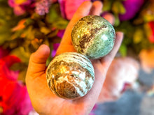 Load image into Gallery viewer, Vesuvianite and Garnet Crystal Spheres, ethically sourced
