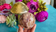 Load and play video in Gallery viewer, Flower Agate Half Sphere

