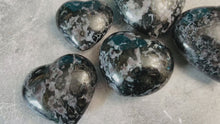 Load and play video in Gallery viewer, Ethically Sourced INDIGO GABBRO crystal heart
