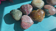 Load and play video in Gallery viewer, Ethically Sourced Ocean Jasper Hearts
