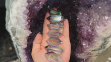 Load and play video in Gallery viewer, SUPER Rainbow AURA QUARTZ double terminated crystals
