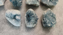 Load and play video in Gallery viewer, Ethically Sourced CELESTITE Clusters 450-800 Grams
