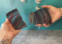 Load and play video in Gallery viewer, Rainbow Fluorite Slices
