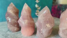 Load and play video in Gallery viewer, Ethically Sourced Large Rose Quartz Crystal Flame, 1 Kg+
