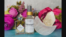 Load and play video in Gallery viewer, VISIONARY Bath and Crystal Gift Set with Natural Jasmine Perfume Oil, Selenite Moon, Natural Rainbow Moonstone Toner

