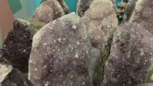 Load and play video in Gallery viewer, STANDING Raw &quot;Rainbow&quot; Amethyst Cathedral
