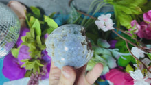 Load and play video in Gallery viewer, Purple Grape Agate Sphere, Partially Polishes, Partially Raw!
