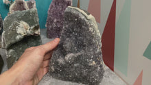 Load and play video in Gallery viewer, STANDING Raw &quot;Rainbow&quot; Amethyst Cathedral
