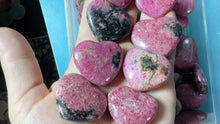 Load and play video in Gallery viewer, Cute RHODONITE Crystal heart, small Valentines Day Gift
