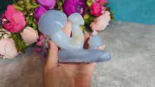 Load and play video in Gallery viewer, Beautiful 5&quot; Blue Chalcedony MUSHROOM Sculpture
