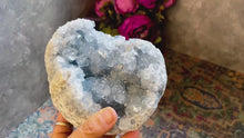 Load and play video in Gallery viewer, Ethically Sourced 11.75 lb CELESTITE geode
