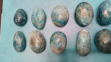 Load and play video in Gallery viewer, Blue Apatite Palmstones, Ethically Sourced Crystals
