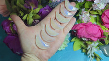 Load and play video in Gallery viewer, 1 1/2&quot; Pink Rose Quartz AURA Crescent MOON
