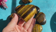 Load and play video in Gallery viewer, Gold Tigers Eye Hearts

