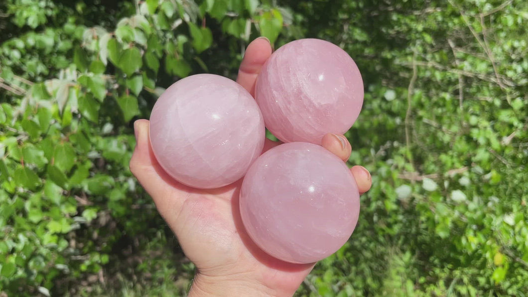 Ethically Sourced Rose Quartz Crystal Ball or Crystal Sphere