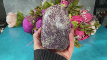 Load and play video in Gallery viewer, 4 1/2&quot; Lepidolite Crystal Freeform
