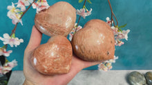 Load and play video in Gallery viewer, Peach Moonstone Crystal Hearts
