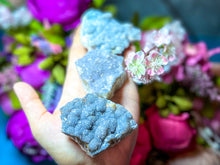 Load image into Gallery viewer, REAL Raw Blue Druzy Quartz Specimens
