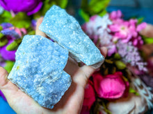 Load image into Gallery viewer, REAL Raw Blue Druzy Quartz Specimens
