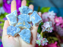 Load image into Gallery viewer, REAL Raw Blue Druzy Quartz Specimens
