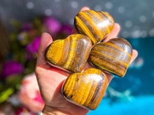 Load image into Gallery viewer, Gold Tigers Eye Hearts
