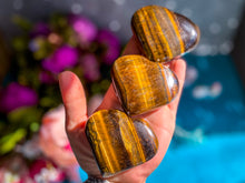 Load image into Gallery viewer, Gold Tigers Eye Hearts
