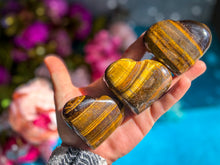 Load image into Gallery viewer, Gold Tigers Eye Hearts
