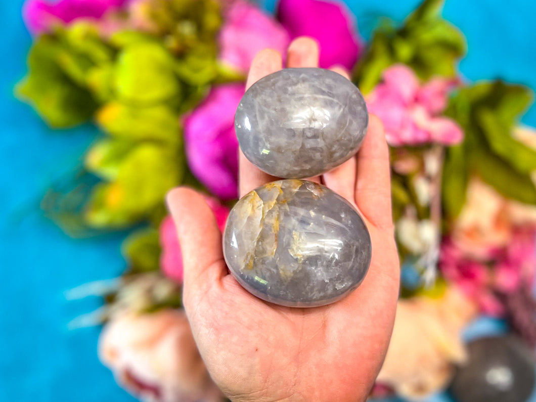 Ethically Sourced Lavender Rose Quartz Palm Stones