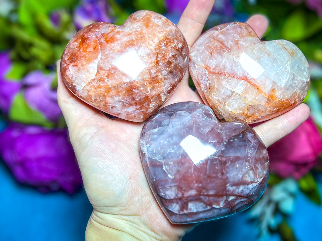 Fire Quartz Heart for Valentines Day, Ethically Sourced Crystals
