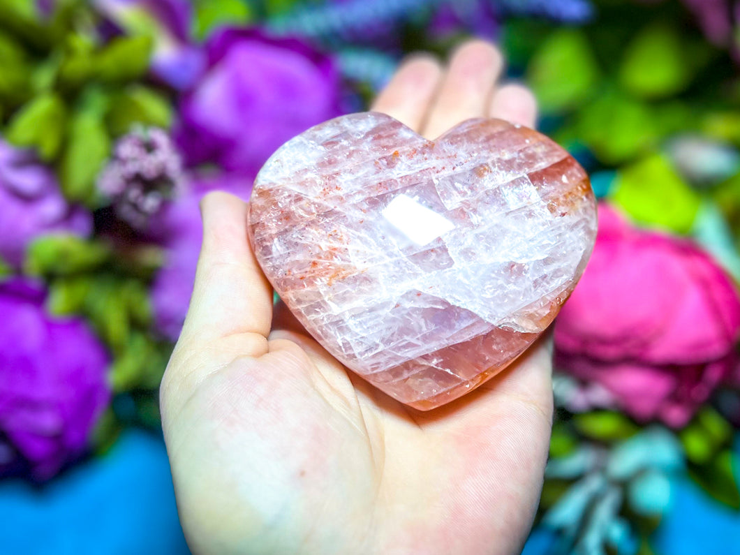 Fire Quartz Heart for Valentines Day, Ethically Sourced Crystals